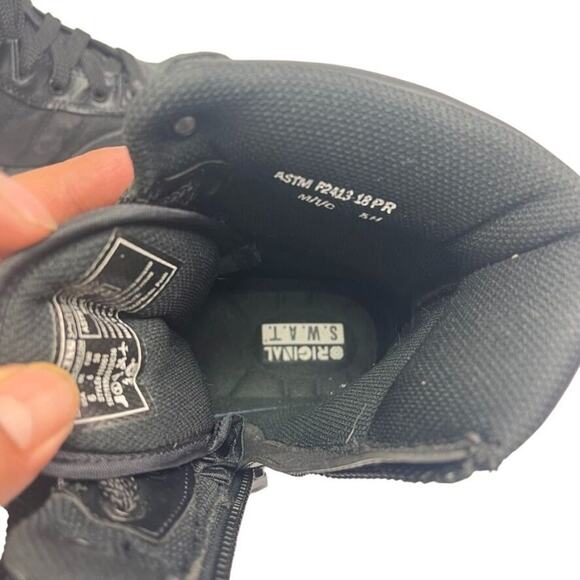 Original Swat Boots Womens Sz 6 Black Leather Canvas Tactical Military Combat - Picture 7 of 14